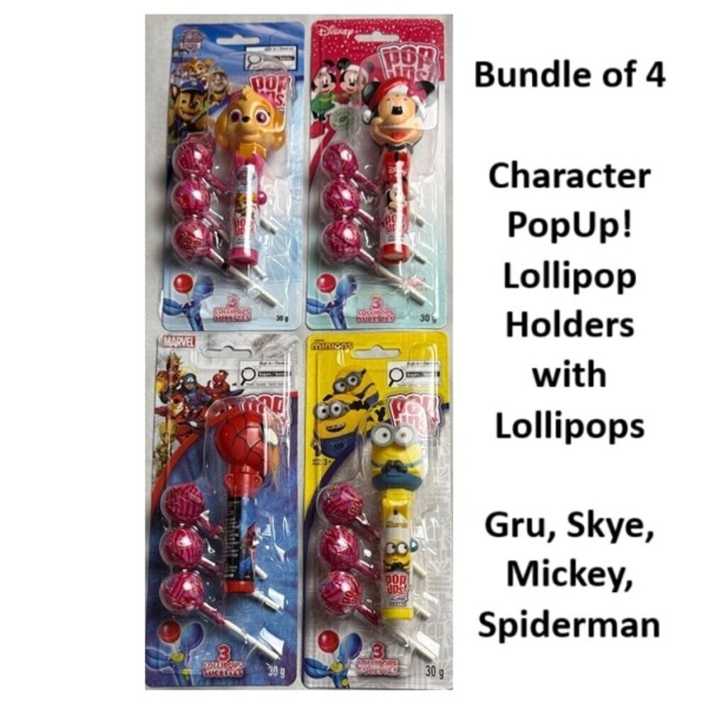 Christmas Price Drop - Pop Up! Lollipop Holders - Gru, Skye, Mickey, Spiderman
